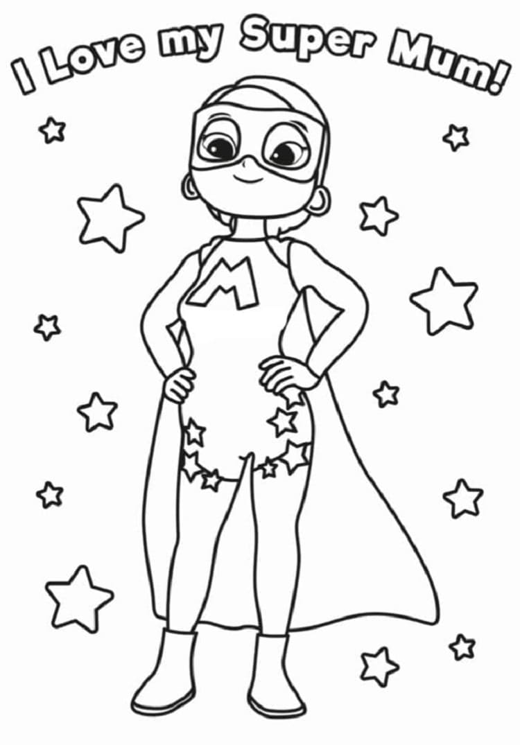 Printable Little Baby Bum Super Mum Coloring Page