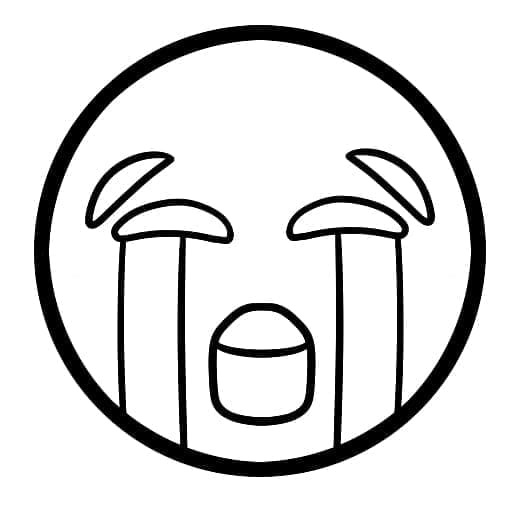 Printable Loudly Crying Face Emoji Coloring page