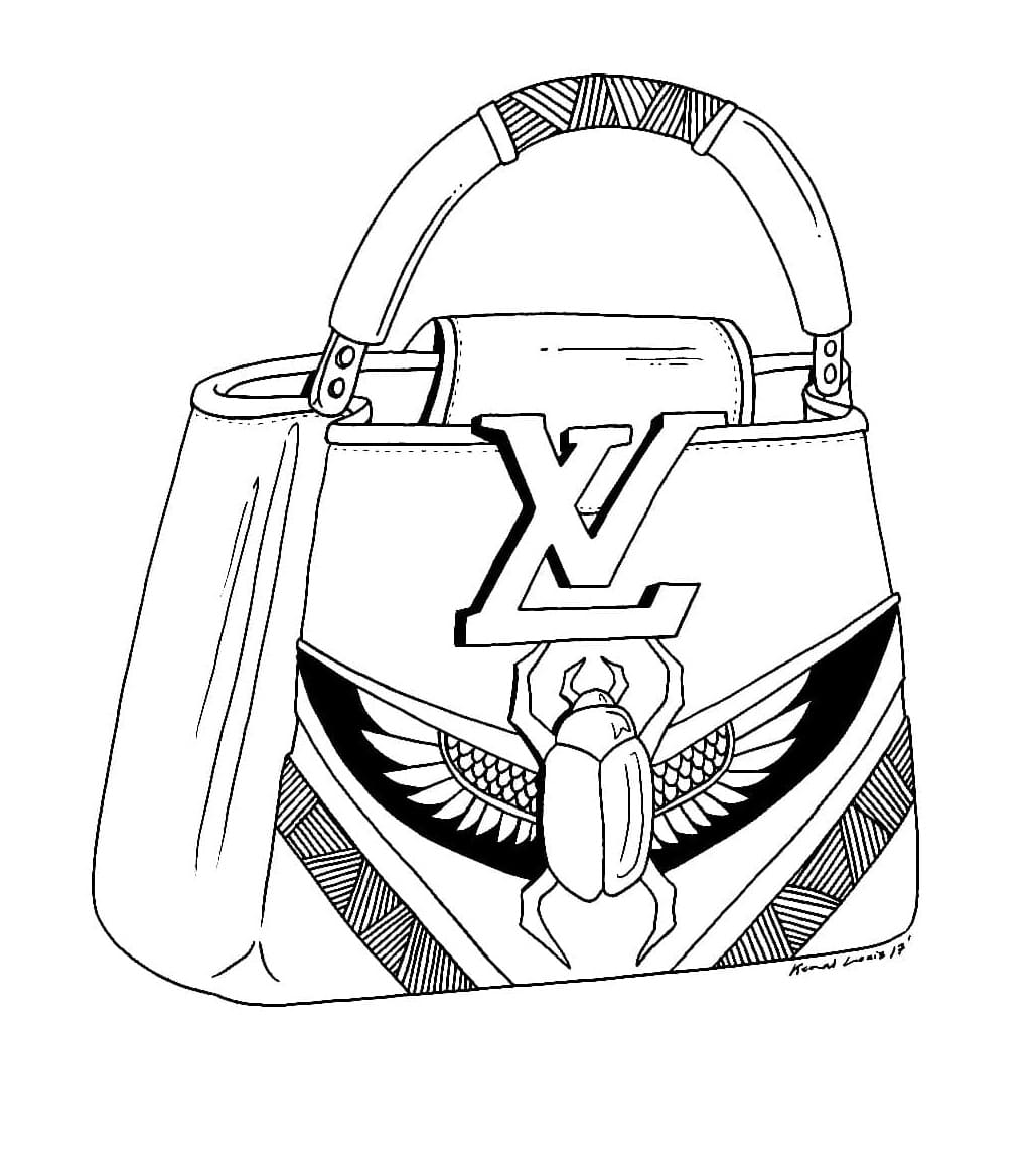 Printable Louis Vuitton Bag Coloring Page