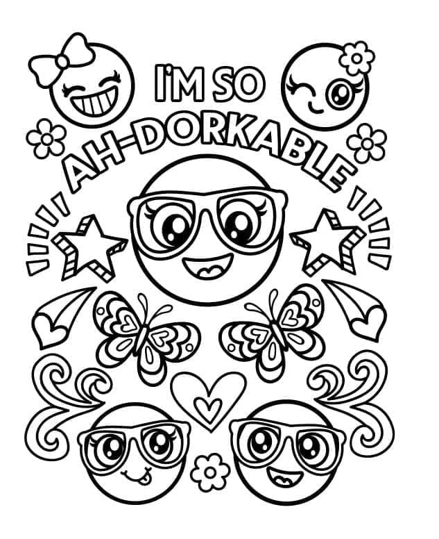 Printable Lovely Emojis Coloring page