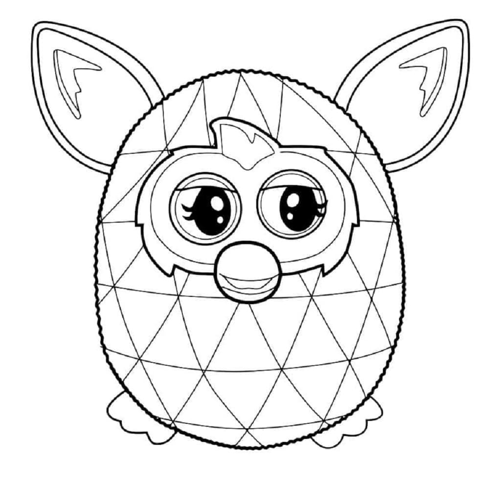 Printable Lovely Furby Coloring Page