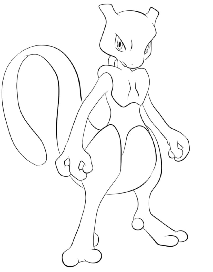 Printable Mewtwo Coloring Page