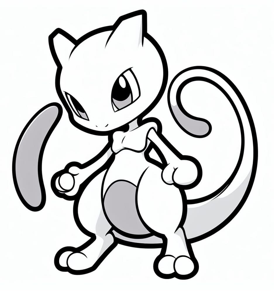 Printable Mewtwo Free Download Coloring Page