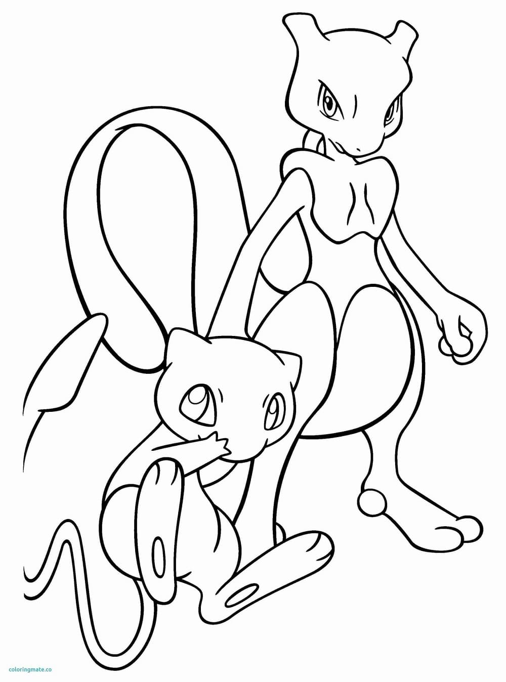 Printable Mewtwo Image Coloring Page