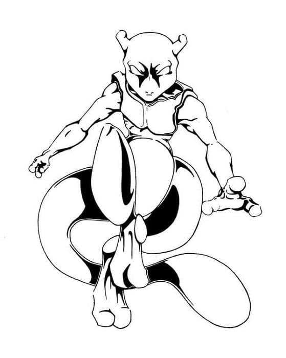Printable Mewtwo Image HD Coloring Page