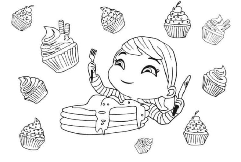 Printable Mia from Little Baby Bum Coloring Page