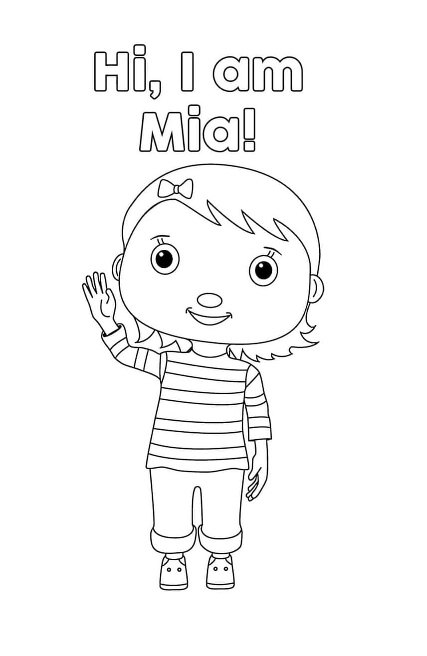 Printable Mia in Little Baby Bum Coloring Page