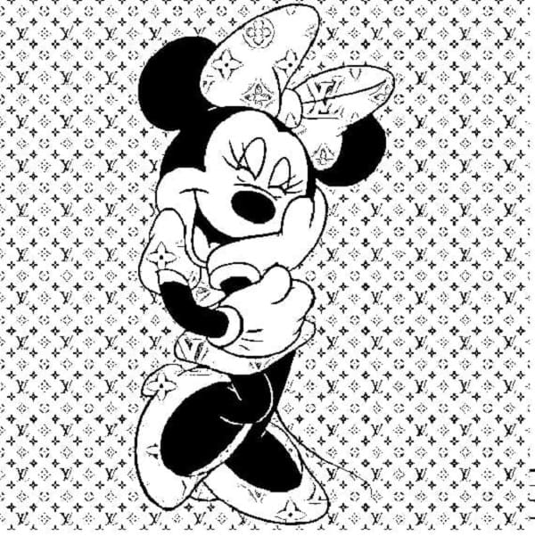 Printable Minnie Mouse Louis Vuitton Coloring Page