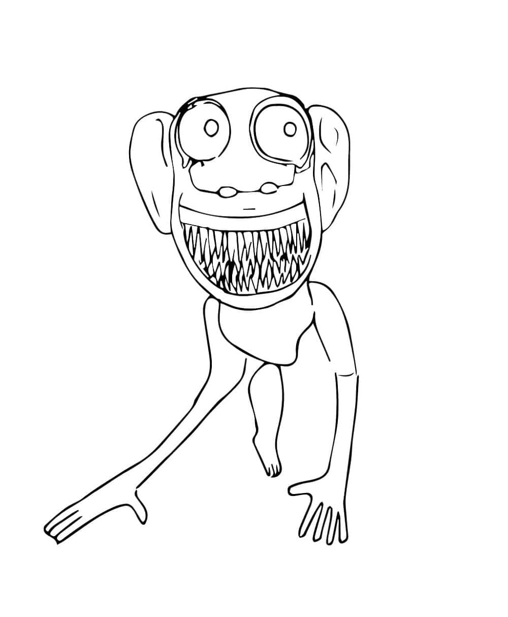 Printable Monster Monkey from Zoonomaly Coloring Page