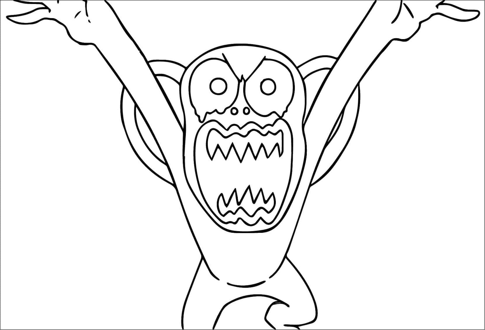 Printable Monster Monkey in Zoonomaly Coloring Page