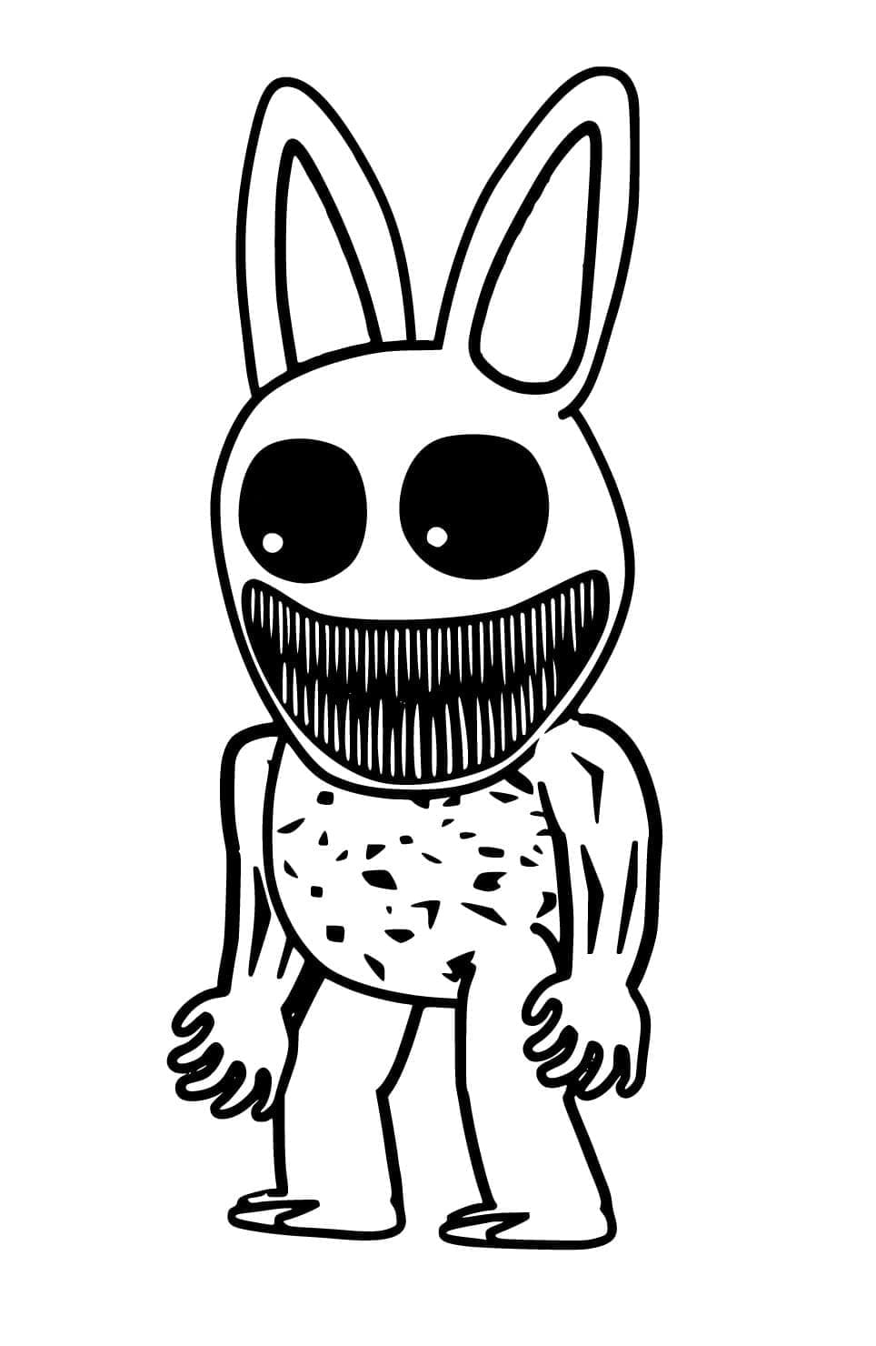 Printable Monster Rabbit in Zoonomaly Coloring Page
