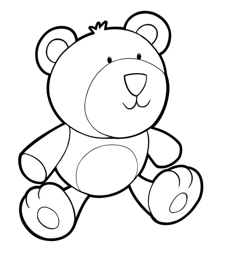Printable Nice Teddy Bear Coloring Page