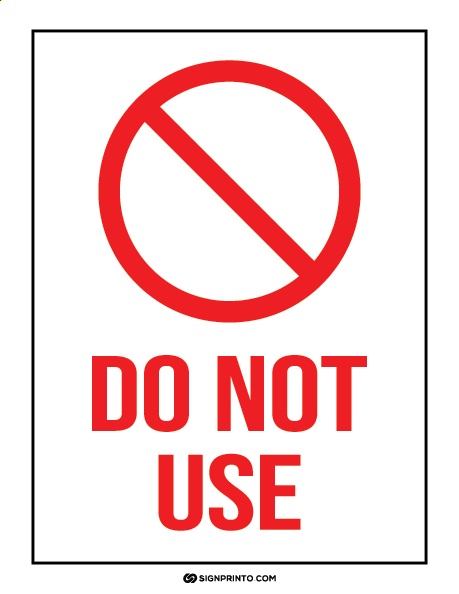 Printable Out of Order Sign Do Not Use