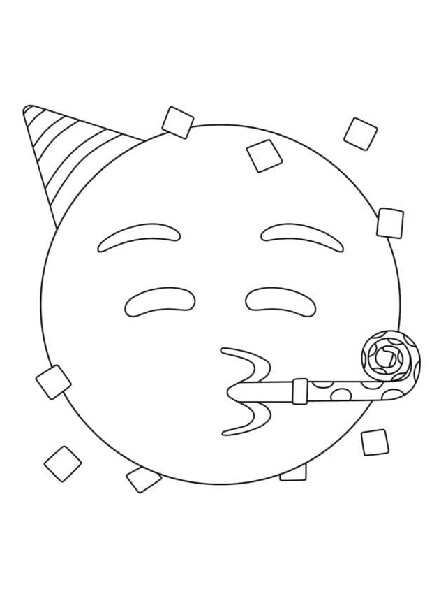 Printable Partying Face Emoji Coloring page