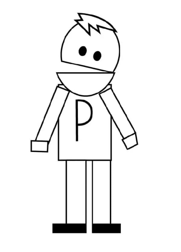 Printable Phillip from South Park Coloring Page