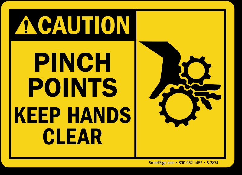 Printable Pinch Points Keep Hands Clear Caution Sign