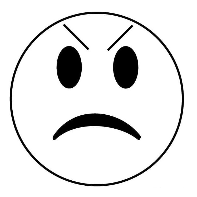 Printable Pouting Face Emoji Coloring page