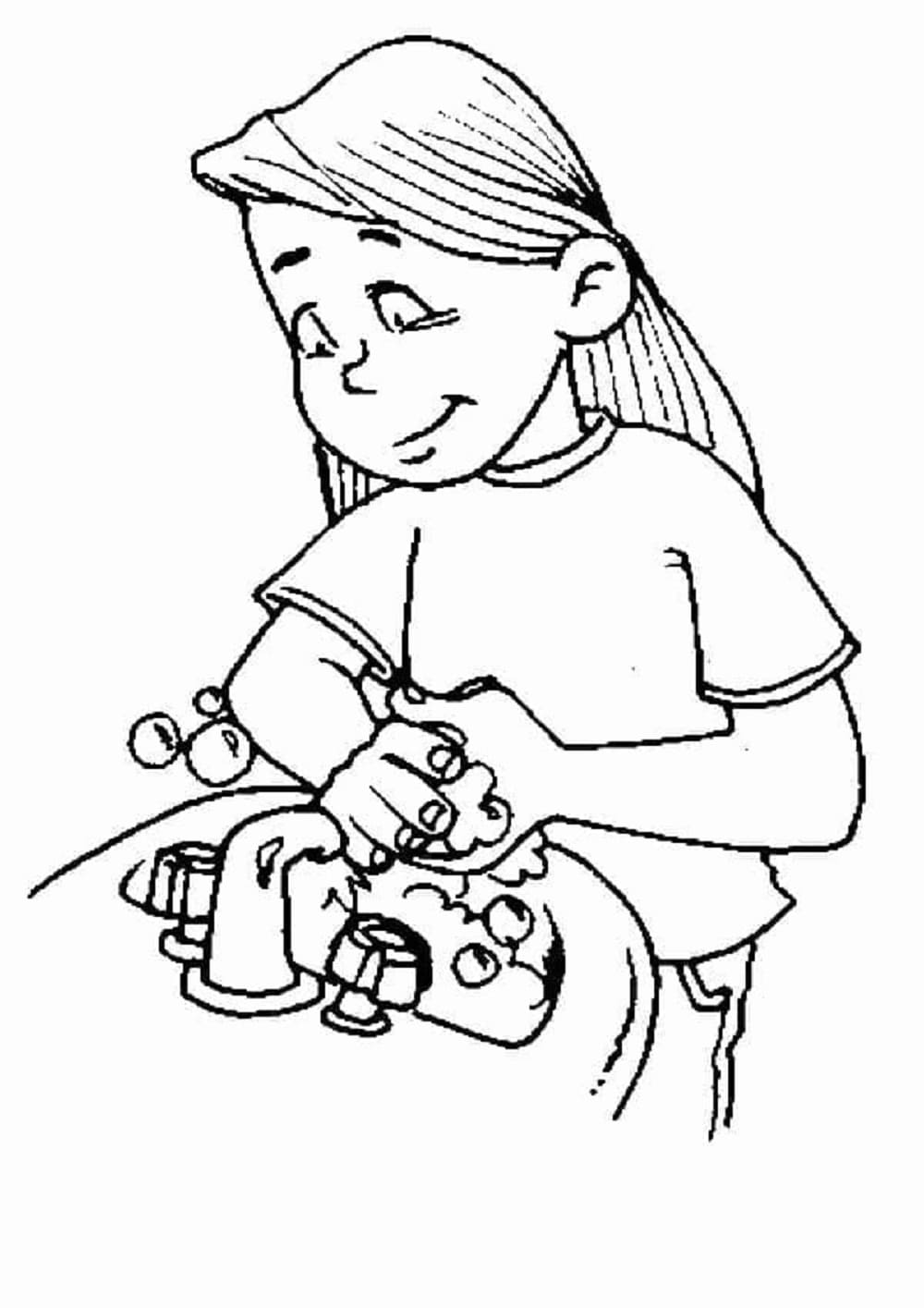 Printable Practice Good Hygiene Coloring Page