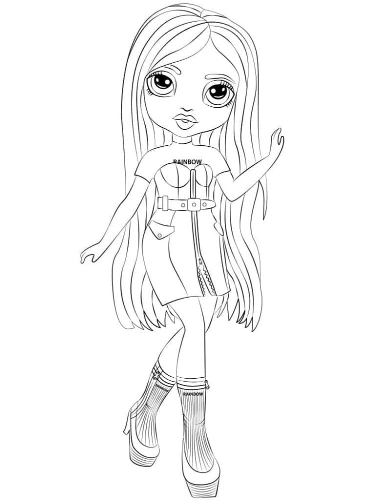 Printable Rainbow High Avery Styles Coloring Page
