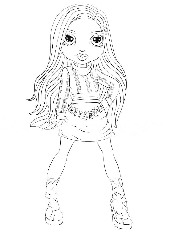 Printable Rainbow High Gabriella Icely Coloring Page