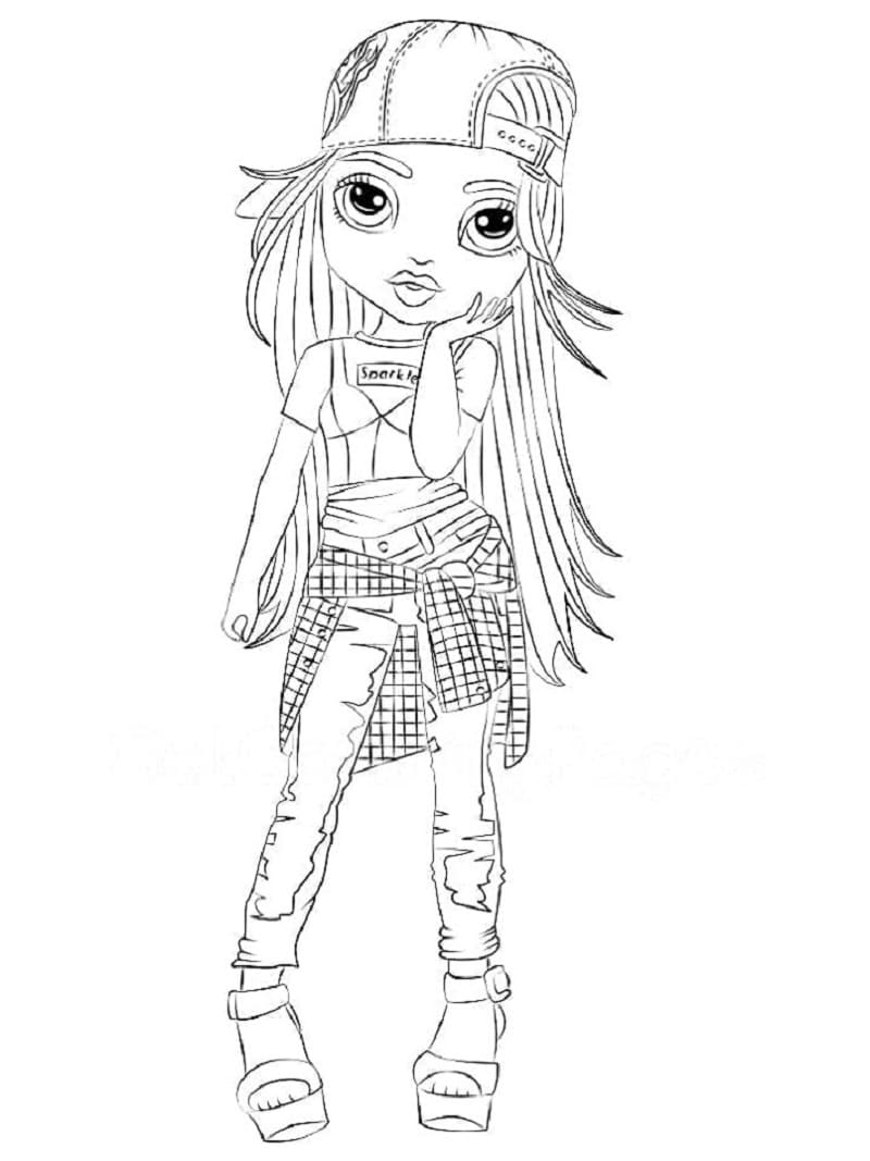 Printable Rainbow High Ruby Anderson Coloring Page