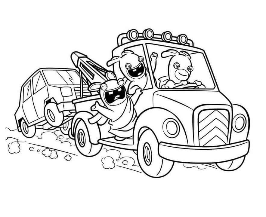Printable Raving Rabbids For Free Coloring Page