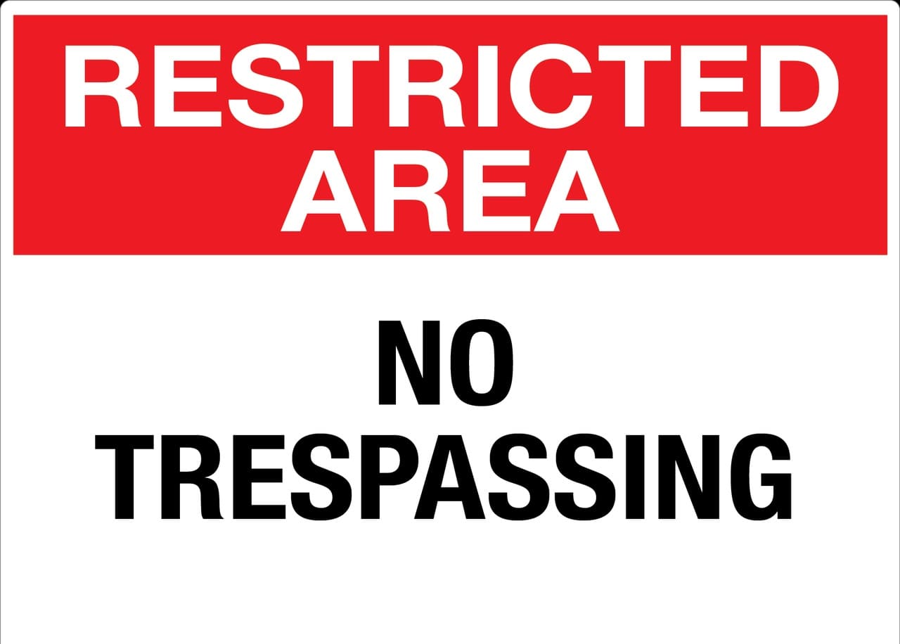 Printable Restricted Area No Trespassing Sign