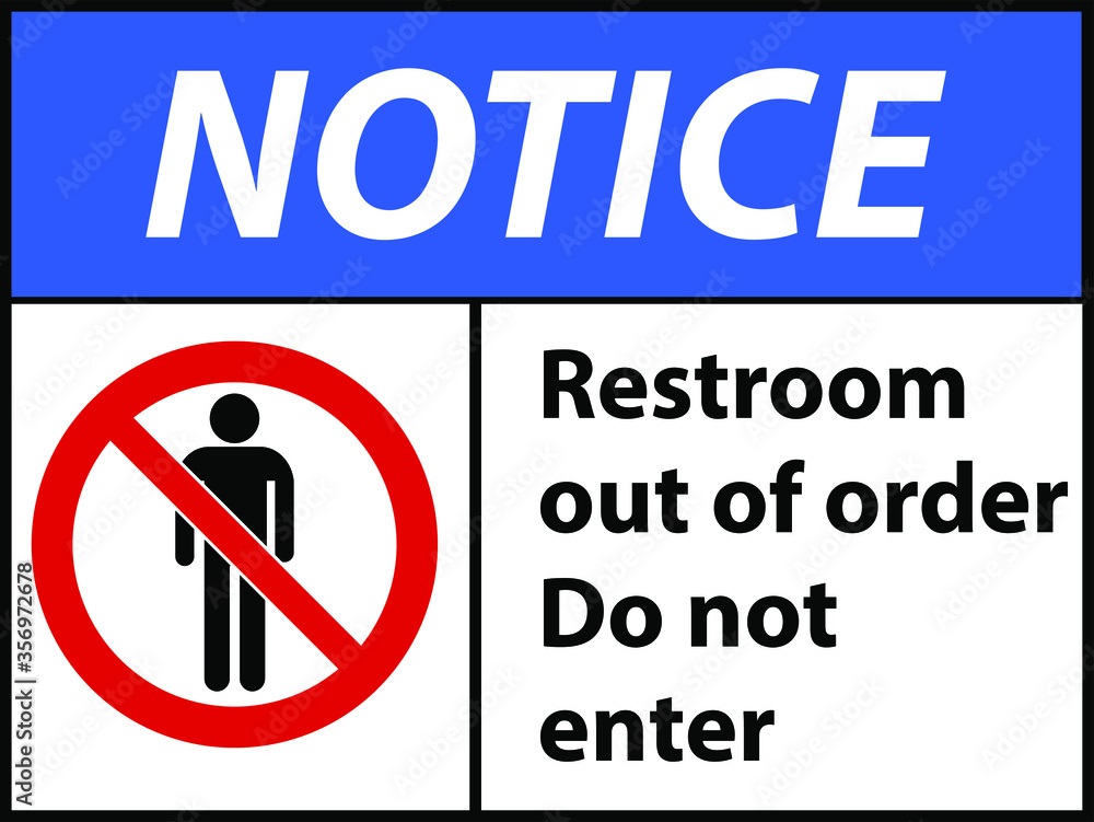 Printable Restroom Out of Order Do Not Enter