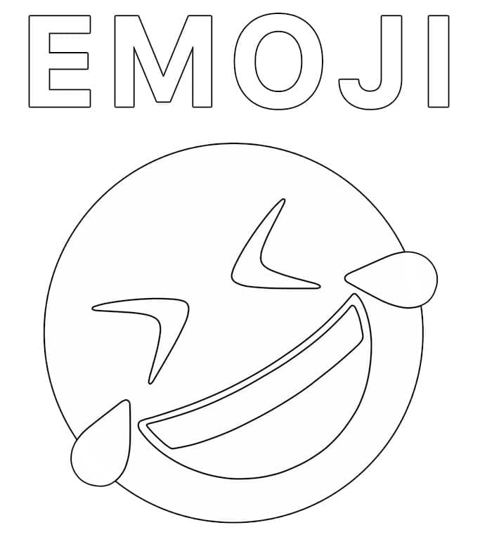 Printable Rolling on the Floor Laughing Emoji Coloring page