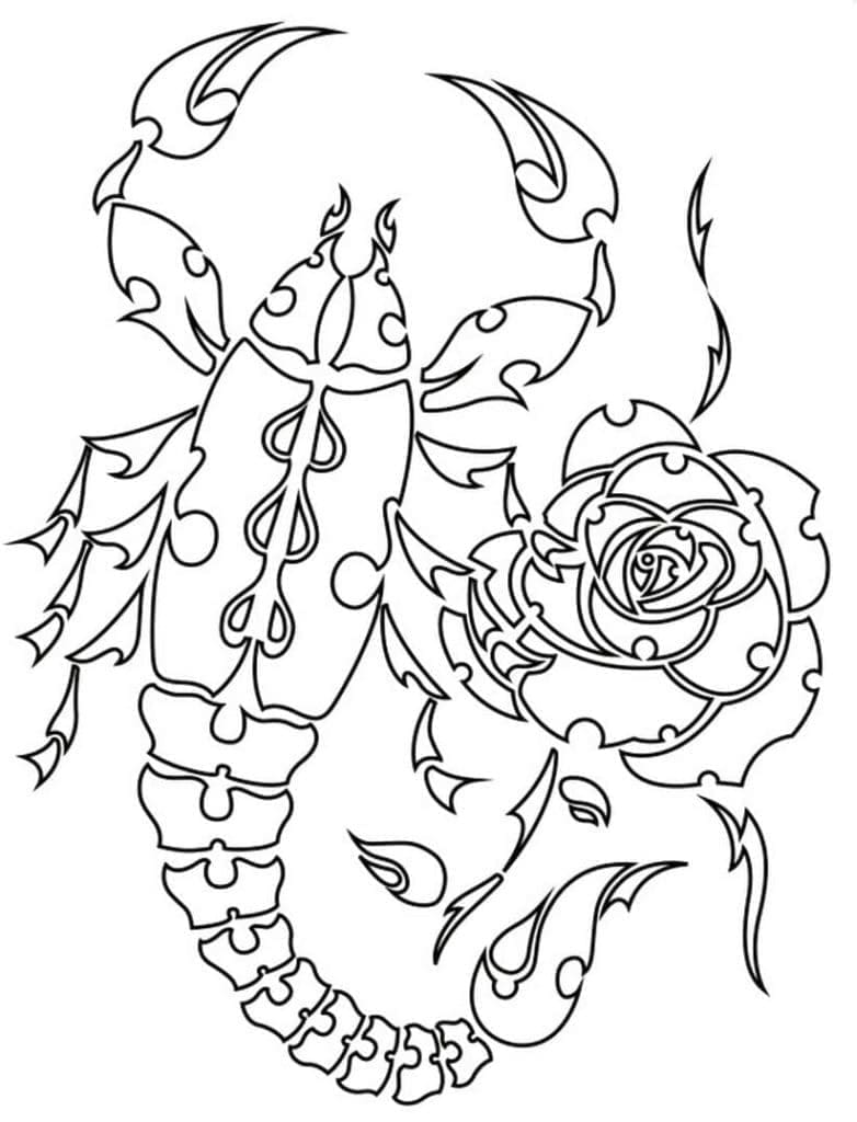 Printable Scorpion Tattoo Coloring Page