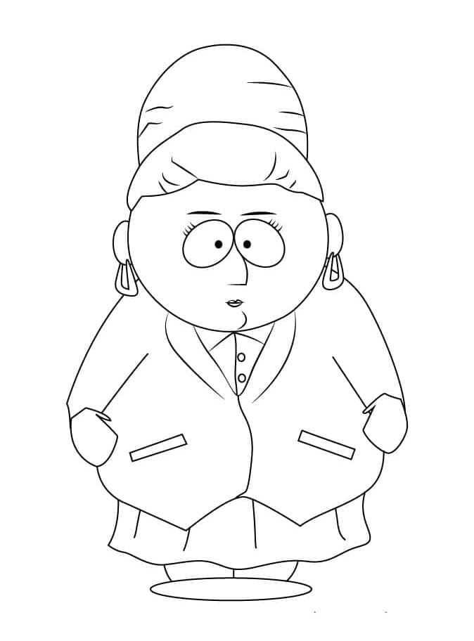 Printable Sheila Broflovski from South Park Coloring Page