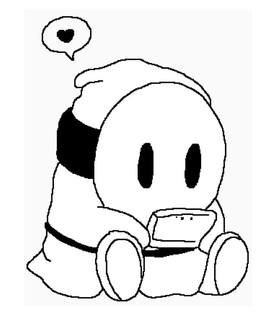 Printable Shy Guy Mario Coloring Page