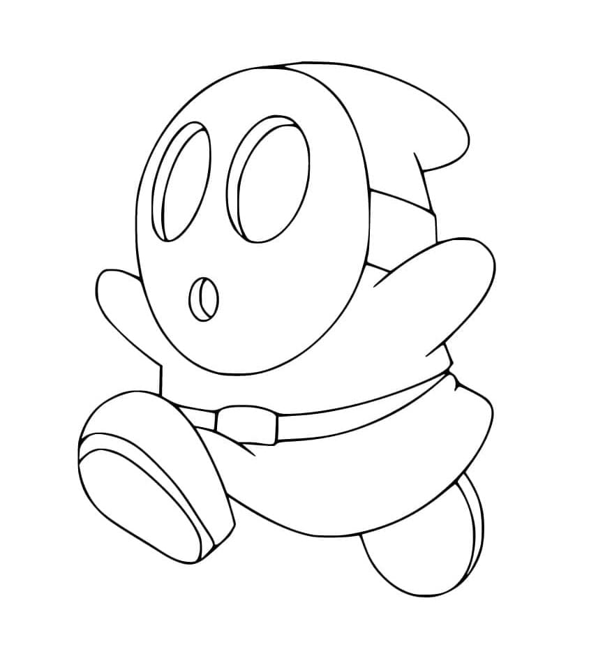 Printable Shy Guy from Mario Coloring Page