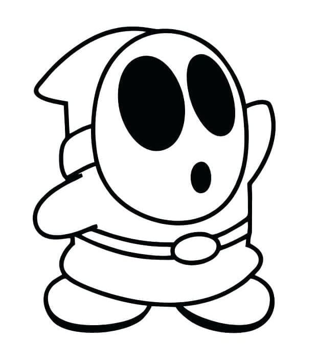 Printable Shy Guy from Super Mario Coloring Page