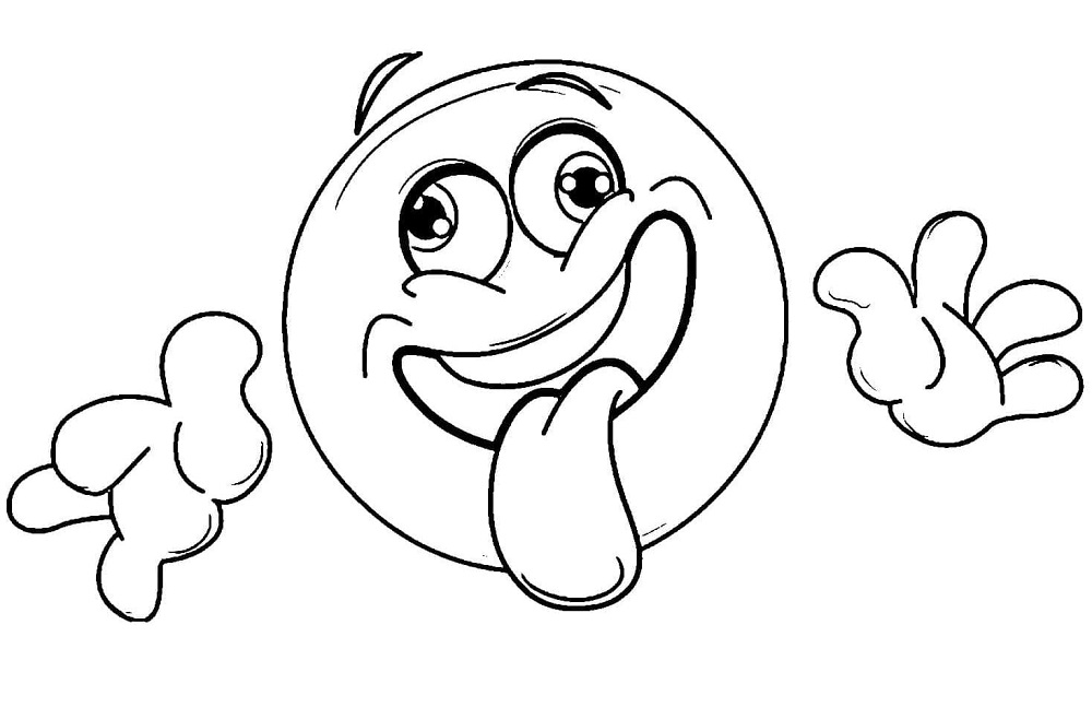 Printable Silly Emoji Coloring Page