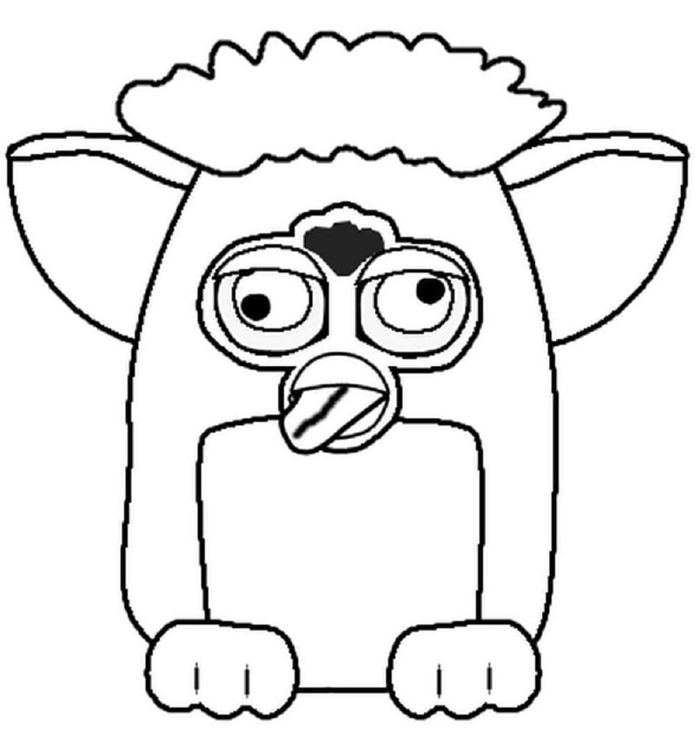 Printable Silly Furby Coloring Page