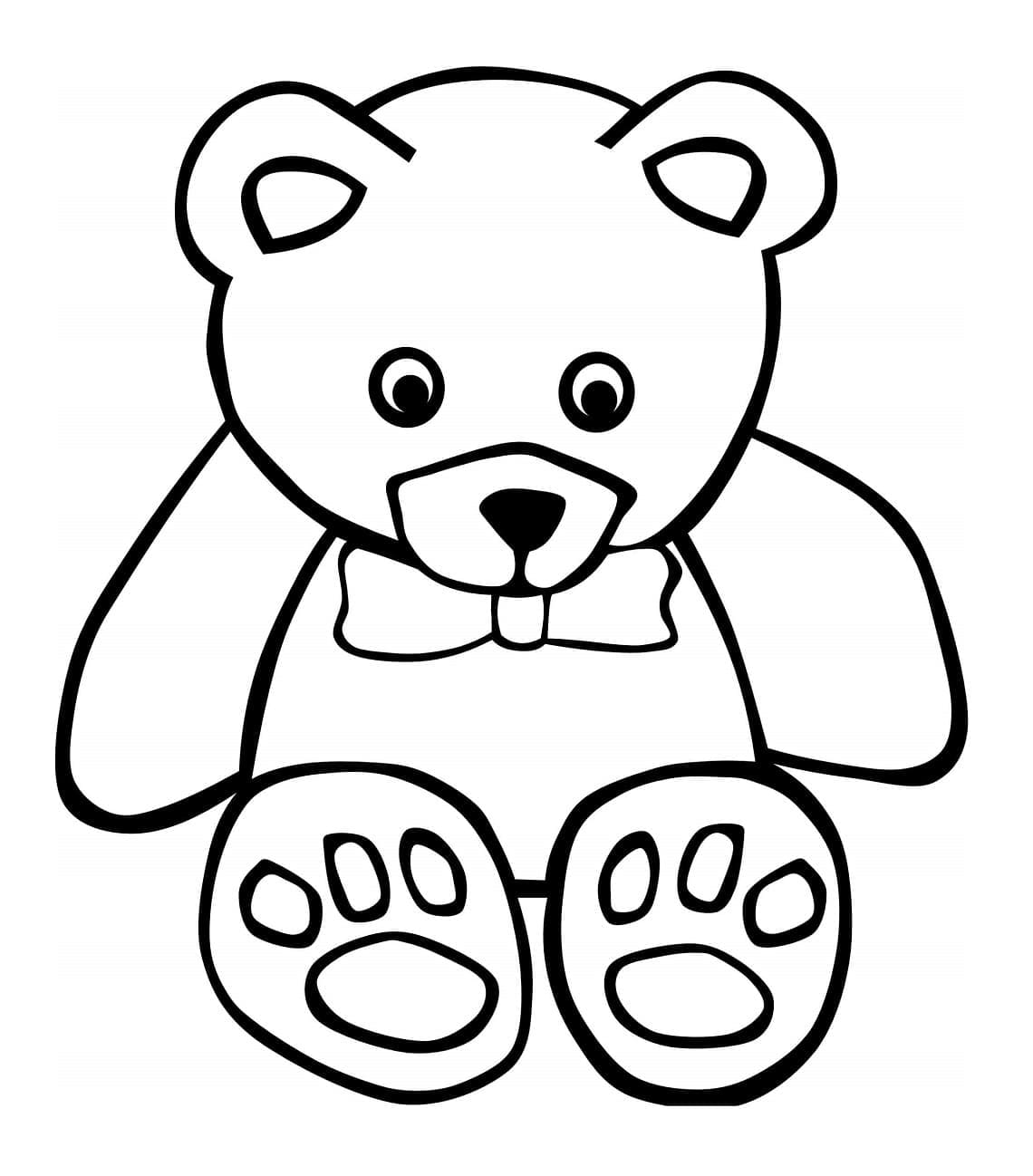 Printable Simple Drawing Teddy Bear Coloring Page
