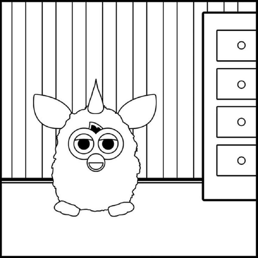 Printable Simple Furby Coloring Page