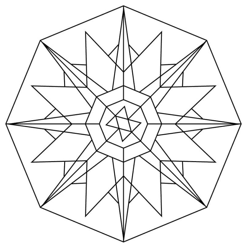 Printable Simple Kaleidoscope Coloring Page