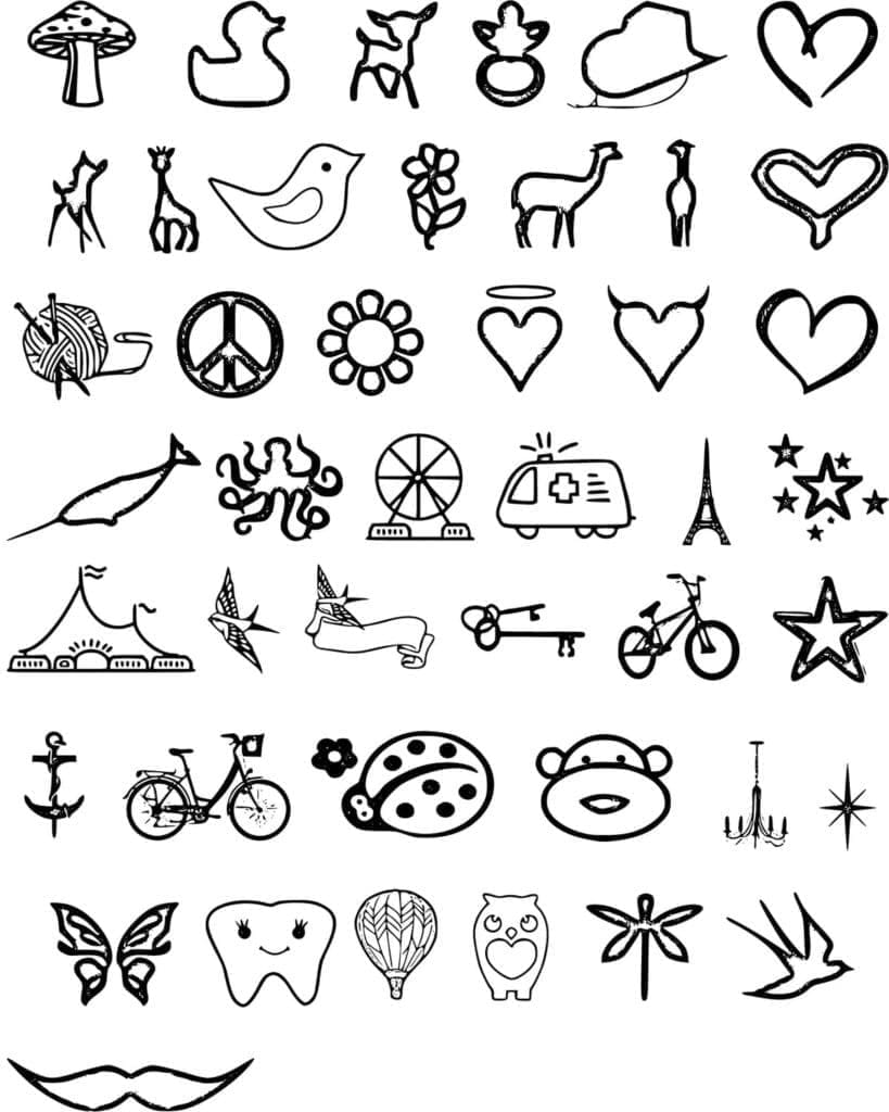 Printable Simple Tattoos Coloring Page