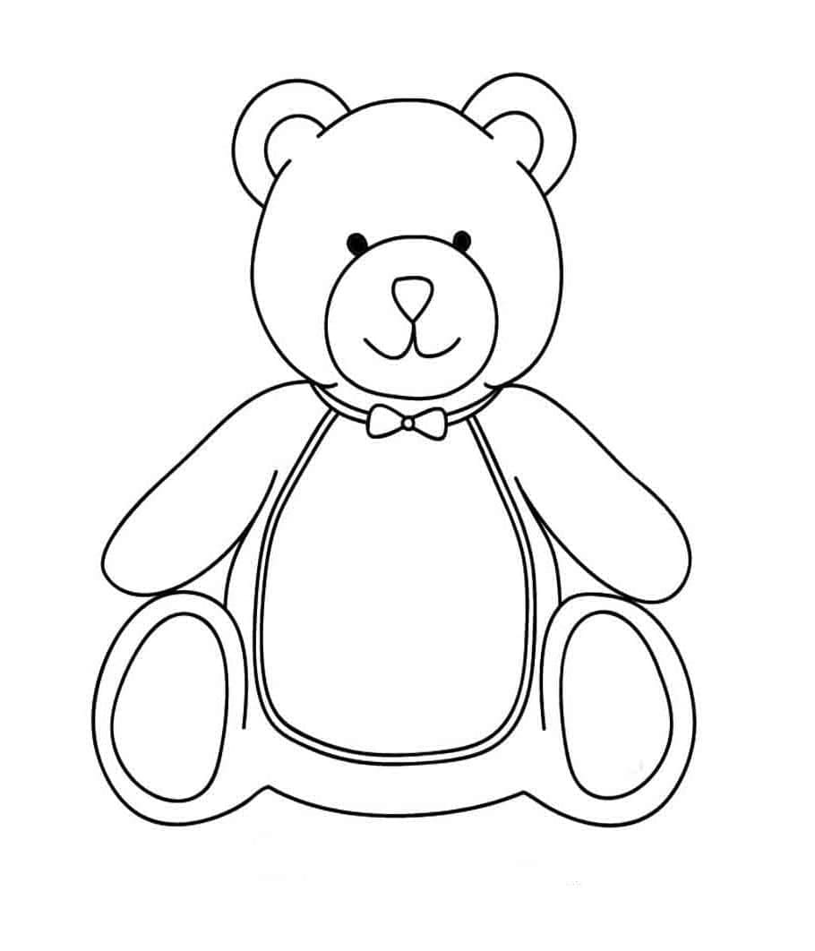 Printable Simple Teddy Bear Coloring Page