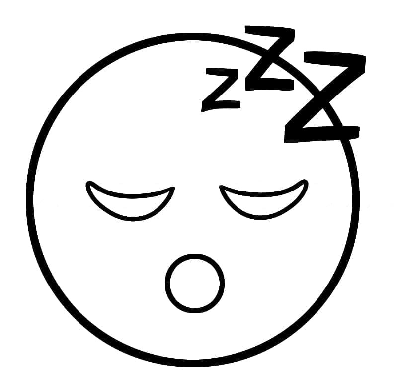 Printable Sleeping Face Emoji Coloring page