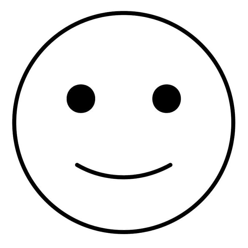 Printable Slightly Smiling Face Emoji Coloring page