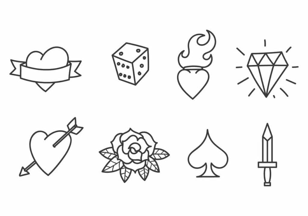 Printable Small Tattoos Coloring Page