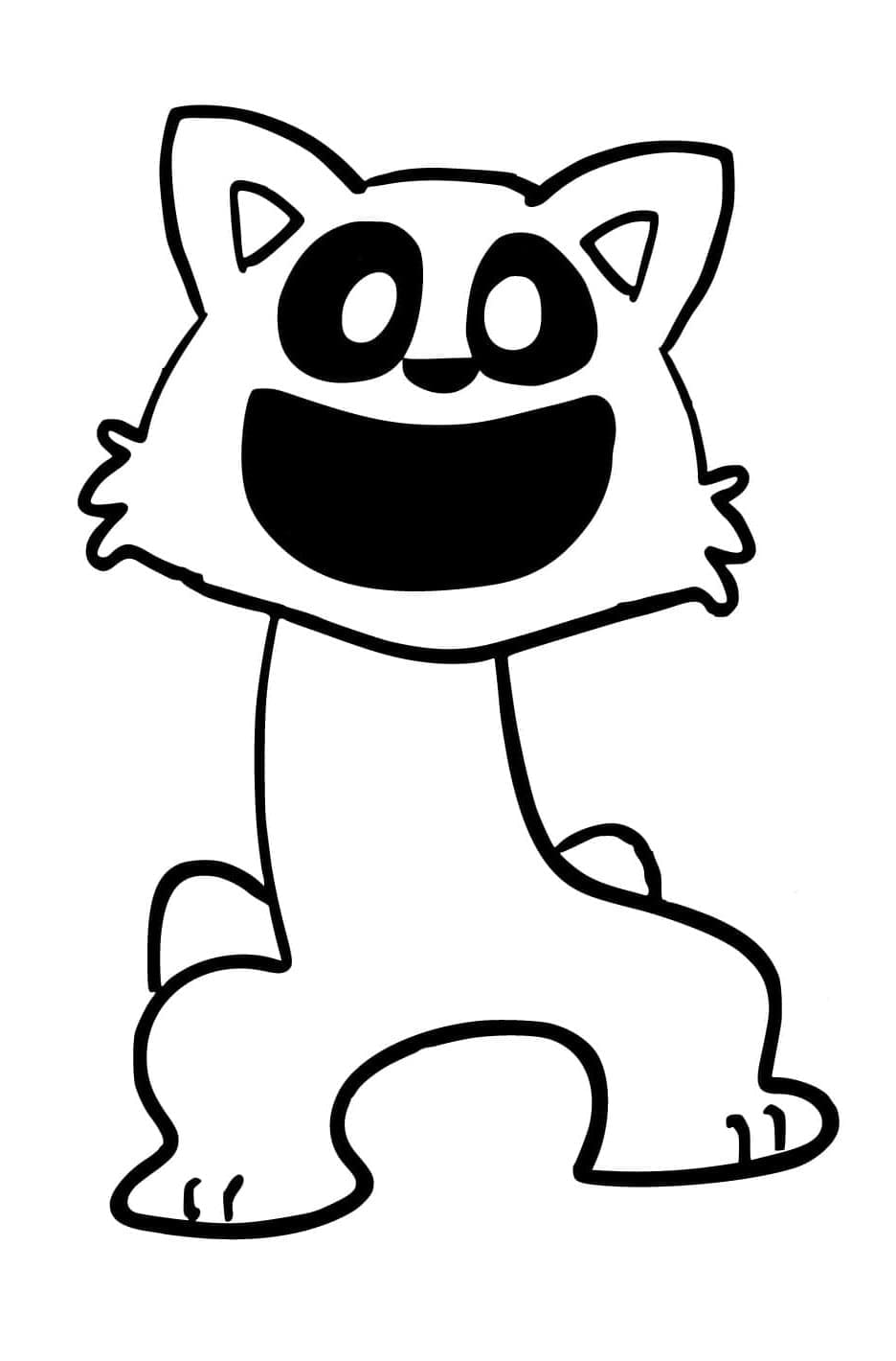 Printable Smile Cat from Zoonomaly Coloring Page