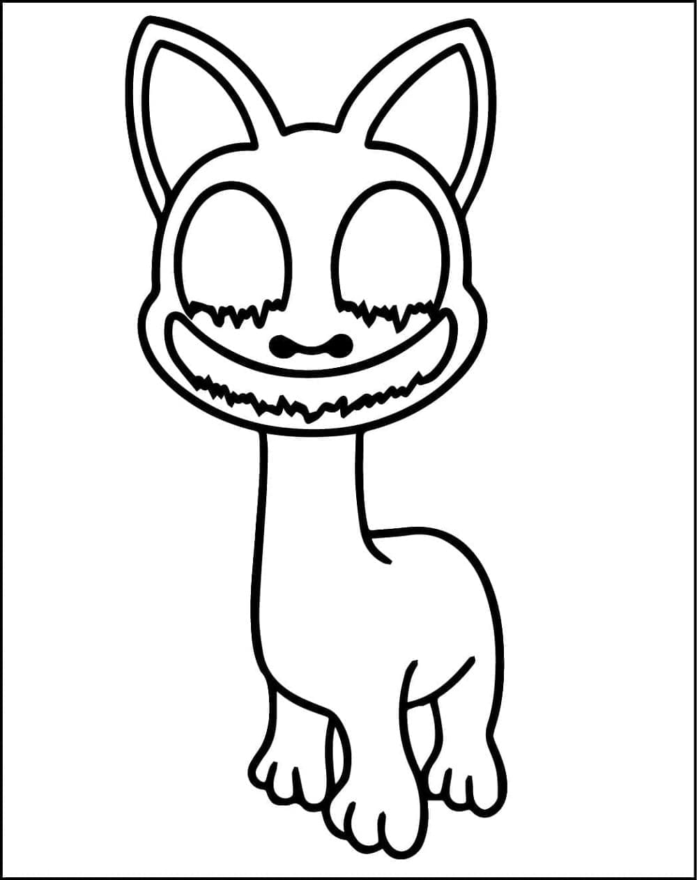 Printable Smile Cat in Zoonomaly Coloring Page