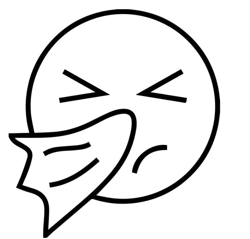 Printable Sneezing Face Emoji Coloring page