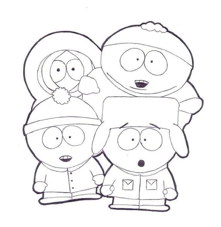 Printable South Park Characters Coloring Page