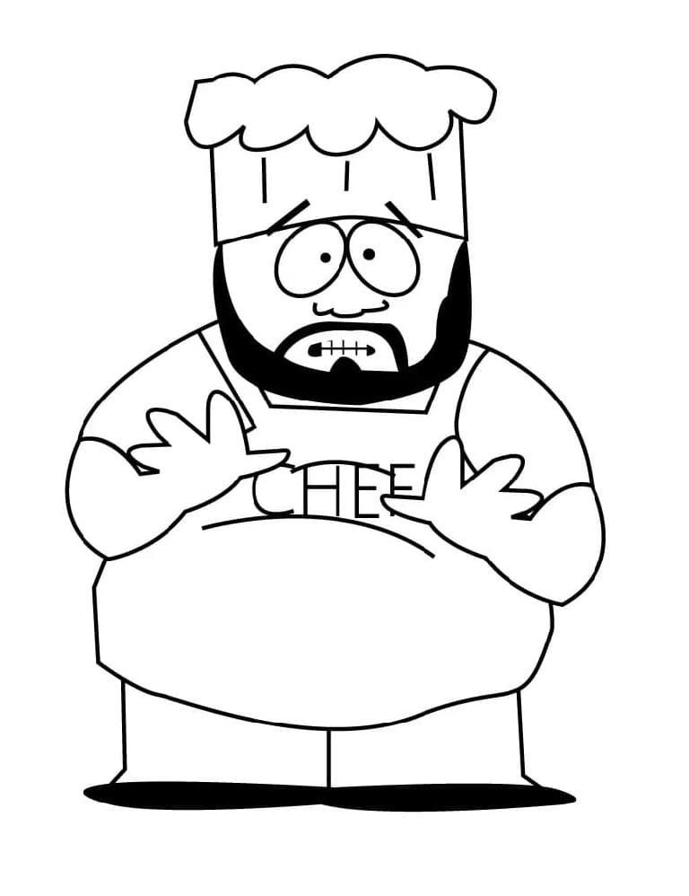 Printable South Park Chef Coloring Page