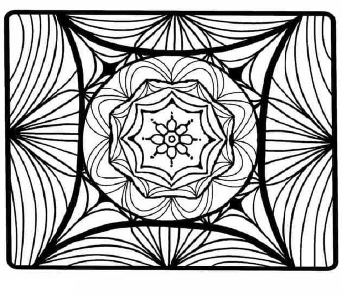 Printable Square Kaleidoscope Coloring Page